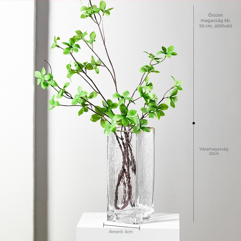 Üvegből készült virágtartó hidroponikus virágdíszítéshez, átlátszó, minimalist, padlón álló, korrózióálló, otthoni dekoráció