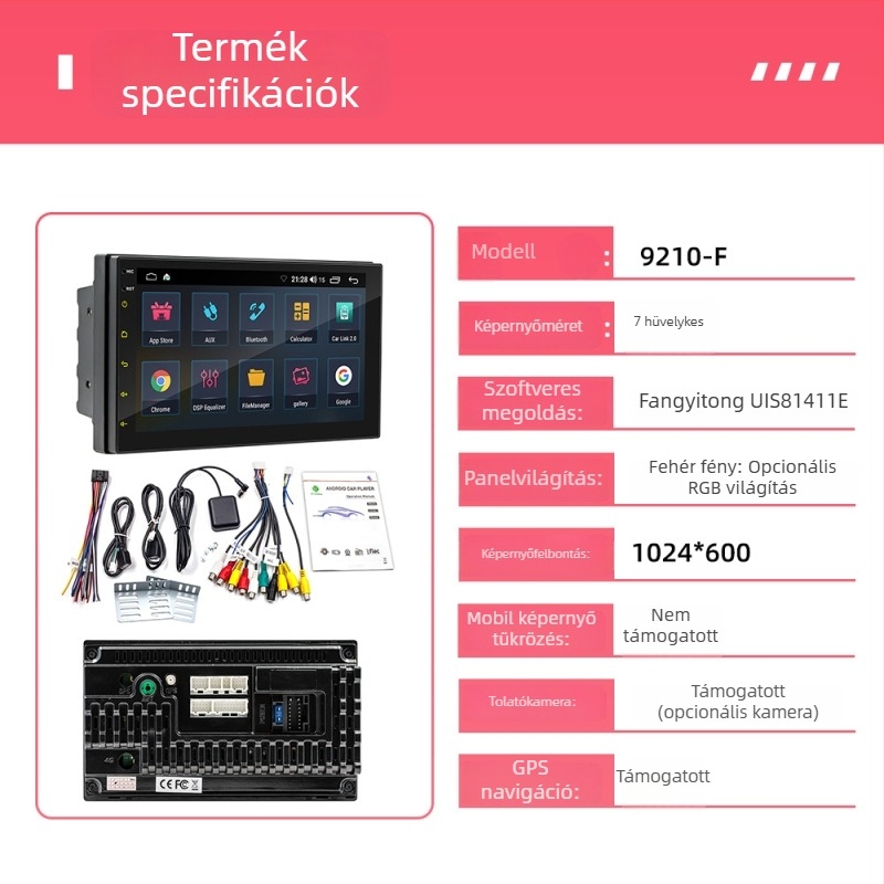 7/9/10 hüvelykes autós GPS navigáció CarPlay és Android, egyetlen érintőképernyős egység
