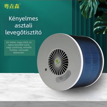 Asztali levegőtisztító HEPA- és aktív szén szűrővel | 50 m³/h légáram, zaj < 36 dB, alkalmas 11–20 m²-re, USB tápegység, eltávolítja a szagokat és allergéneket