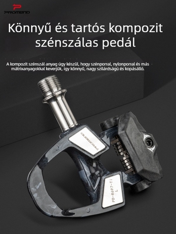 PROMEND Pd-r697p-ti SPD önzáró pedálok, karbon-kompozit test + titán tengely, 186 g, háromcsapágyas, országúti és versenygépekhez