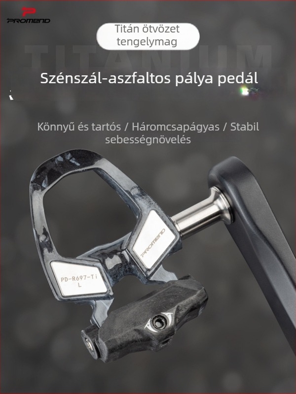 PROMEND Pd-r697p-ti SPD önzáró pedálok, karbon-kompozit test + titán tengely, 186 g, háromcsapágyas, országúti és versenygépekhez