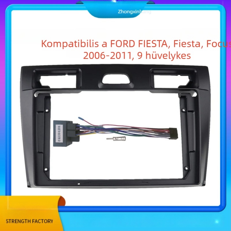 Ford Fiesta/Focus középkonzol DVD navigációs keret – ABS+PC, kompatibil a 2006–2011 modellévekkel, 0,5 kg