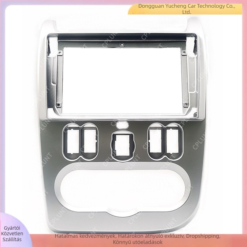 Autó navigációs keret panel Renault Logan/Sandero/Duster — ABS+PC, 2009–2015, súly 1 kg