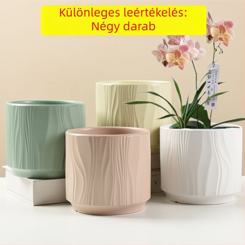 Kerámia virágcserép, padlóra álló, egyszerű stílus, otthoni kertészkedéshez