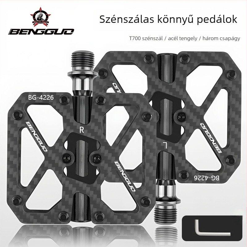 Bunguo Bg-4226 szénszálas kerékpárpedálok, háromcsapágyas