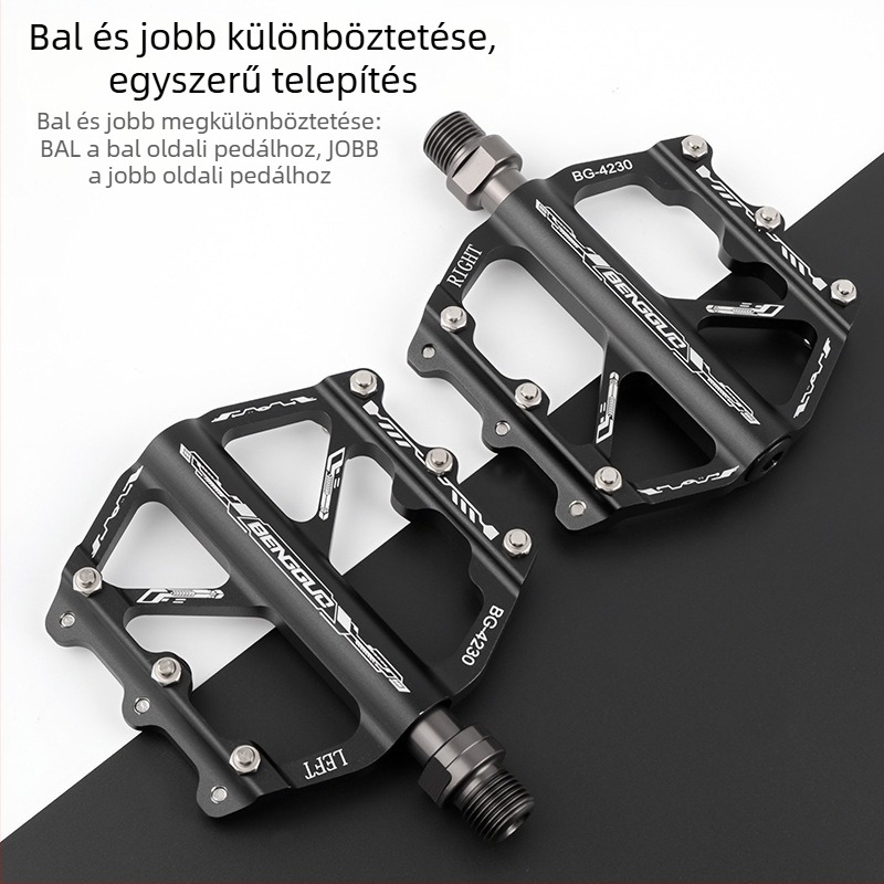 Bunguo Bg-4230 alumínium ötvözet kerékpárpedálok – háromcsapágyas, könnyű és szélesített kivitel, ház alumíniumötvözet és króm-molibdén acél