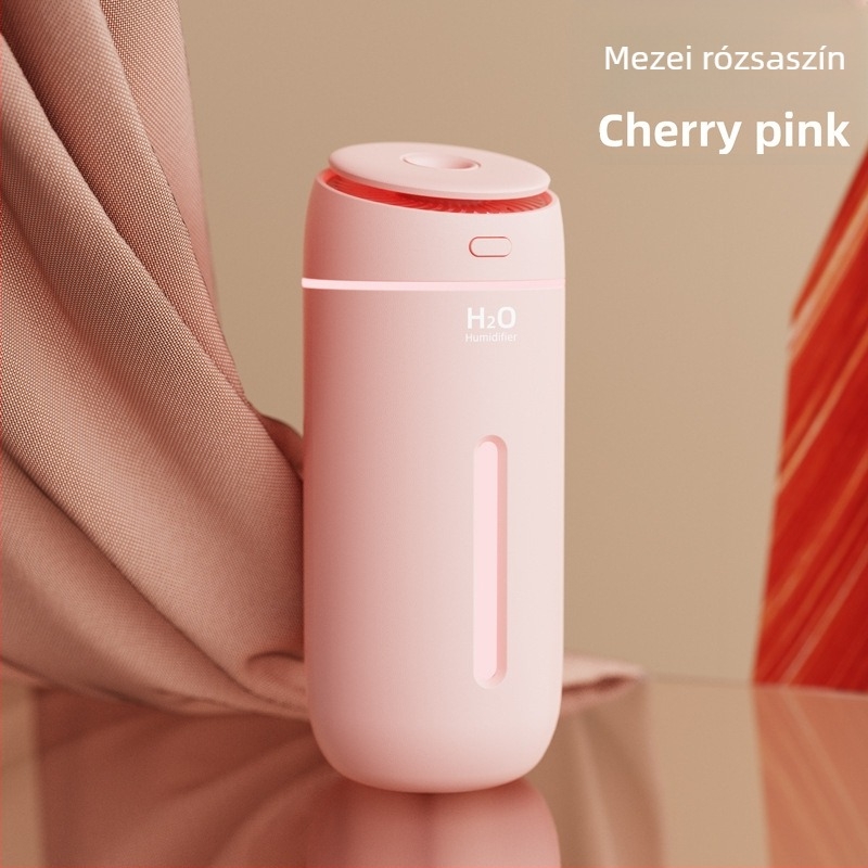 Asztali USB ultrahangos párásító éjszakai fényével, modell Q5 – hatókör legfeljebb 10 m², 0,5 l tartály, 1 ködkiárat, USB tápcsatlakozás, időzítő 2–8 h