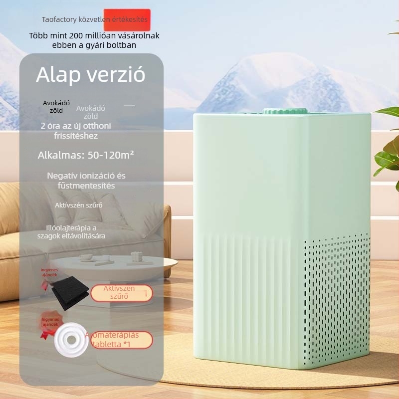 Otthoni légtisztító – formaldehid eltávolítás, alacsony zajszint, 500 m³/h, 10 m²-ig, érintéses vezérlés