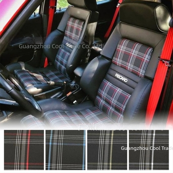 Klasszikus fekete kockás autósülés szövet, 1x1,5 m, JDM-modifikált Volkswagen Golf GTI-hez