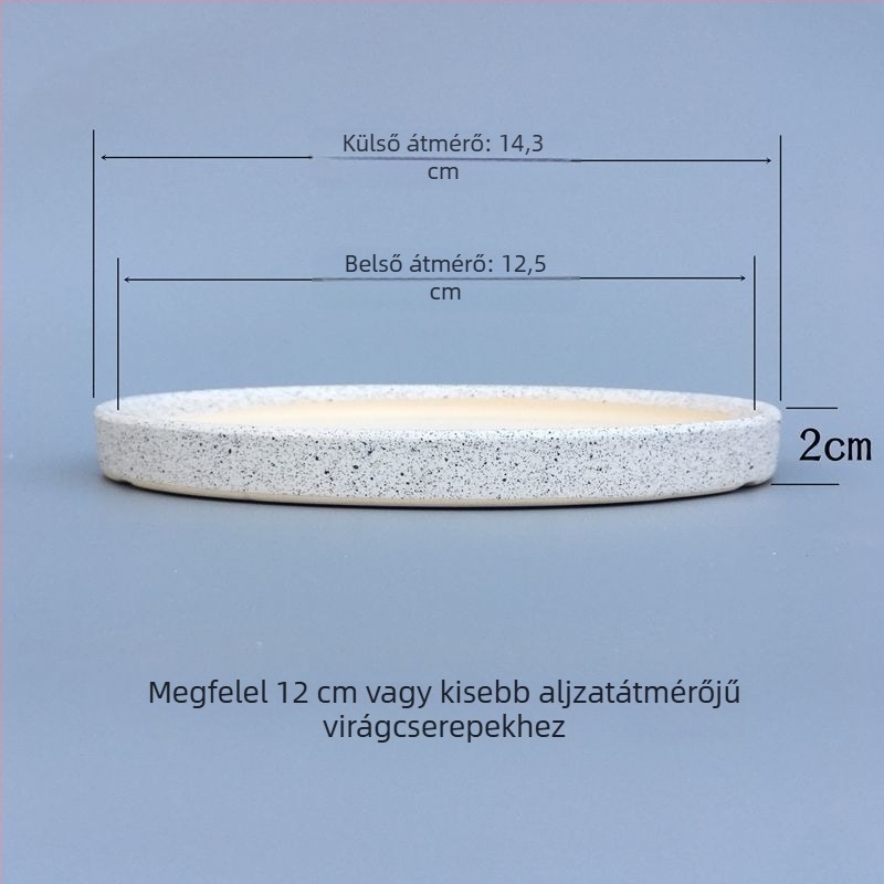 Kerámiából készült virágtartó alátét tálca, kör alakú vízgyűjtő, padlón álló kivitel