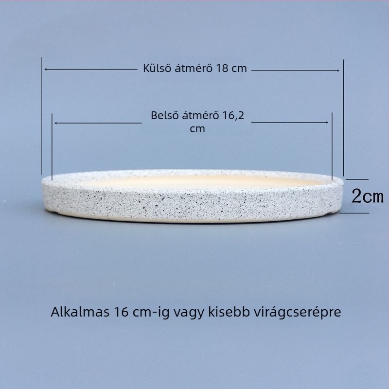 Kerámiából készült virágtartó alátét tálca, kör alakú vízgyűjtő, padlón álló kivitel