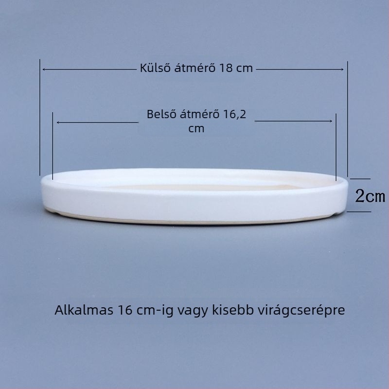 Kerámiából készült virágtartó alátét tálca, kör alakú vízgyűjtő, padlón álló kivitel