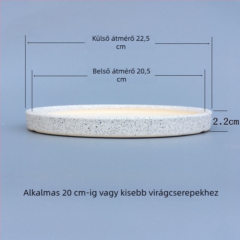 Kerámiából készült virágtartó alátét tálca, kör alakú vízgyűjtő, padlón álló kivitel