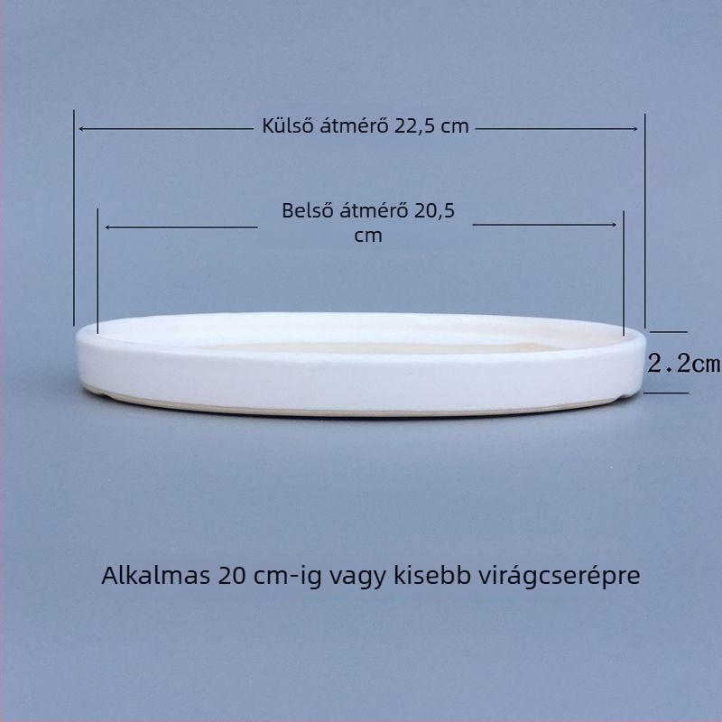 Kerámiából készült virágtartó alátét tálca, kör alakú vízgyűjtő, padlón álló kivitel