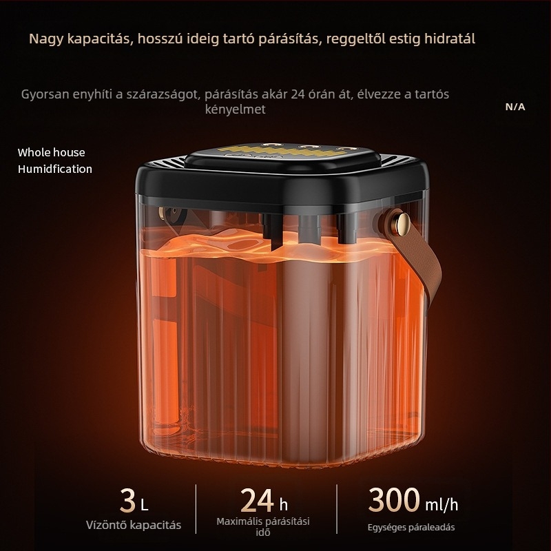 Párásító három permetező kimenettel, nagy kapacitású 2.6–4.0 L tartállyal, csendes üzem, USB-tápellátás, 10–20 m²-hez