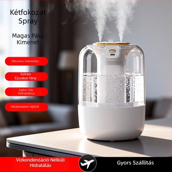 Légpárásító 21–30 m²-es szobákhoz, csendes működés, 2 párásító kimenet, 2.6–4.0 L tartály, távirányító