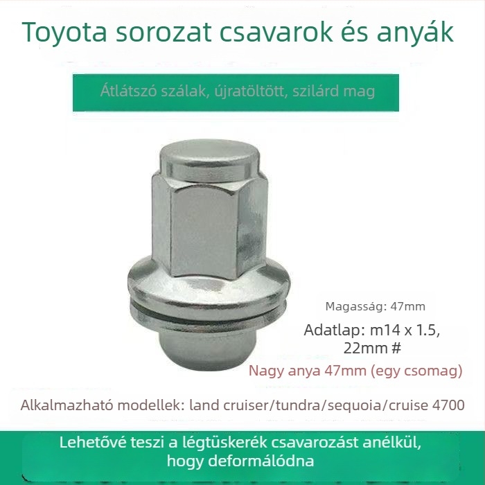 Toyota kerékagy sapkák – Prado, Sienna, Camry, Granvia kompatibilis, magas szilárdságú acélból, modell 68003282AA