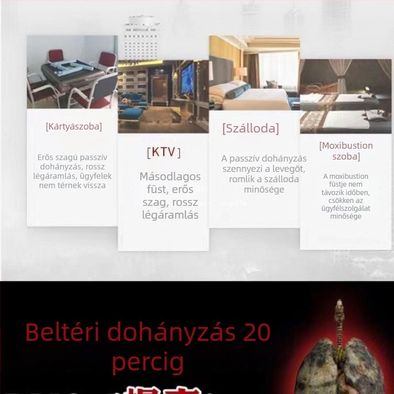 Formaldehid-eltávolító légtisztító, 330 m³/h légáramlás, <36 dB zajszint, 10 m² lefedettség, kompozit szűrő