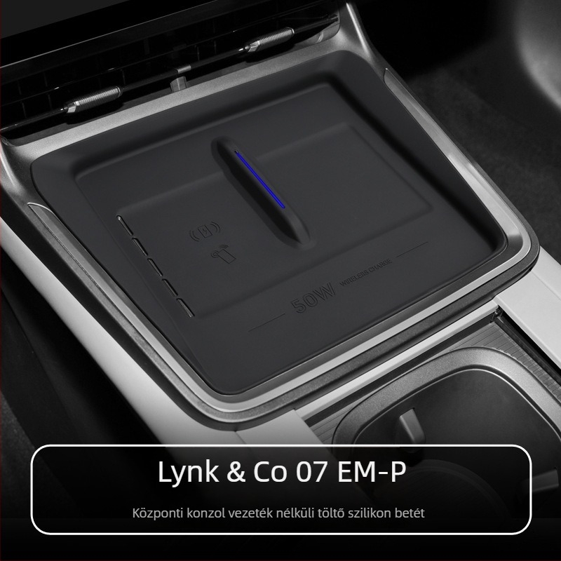 Lynk & Co 07 EMP központi konzol vezeték nélküli töltésű szilikon csúszásmentes pad – kompatibilis a 2024–2026 modelljeivel, 115 g, Lingyue márka