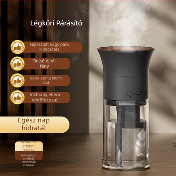 Asztali párásító aromaterápiával – USB tápellátás beépített akkumulátorral, 1 párásító nyílás, 41–60 m² fedettség, csendes működés <36 dB, időzítő 8 óránál hosszabb