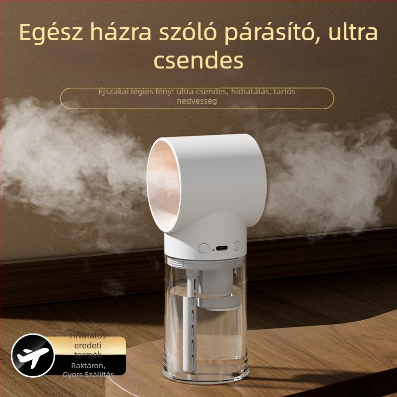 Asztali párásító aromaterápiával – USB tápellátás beépített akkumulátorral, 1 párásító nyílás, 41–60 m² fedettség, csendes működés <36 dB, időzítő 8 óránál hosszabb