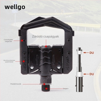 WELLGO F178/F265 összecsukható pedál – mountain bike, PP/alumínium ötvözet, kompatibilis összecsukható, városi, országúti és BMX kerékpárokkal