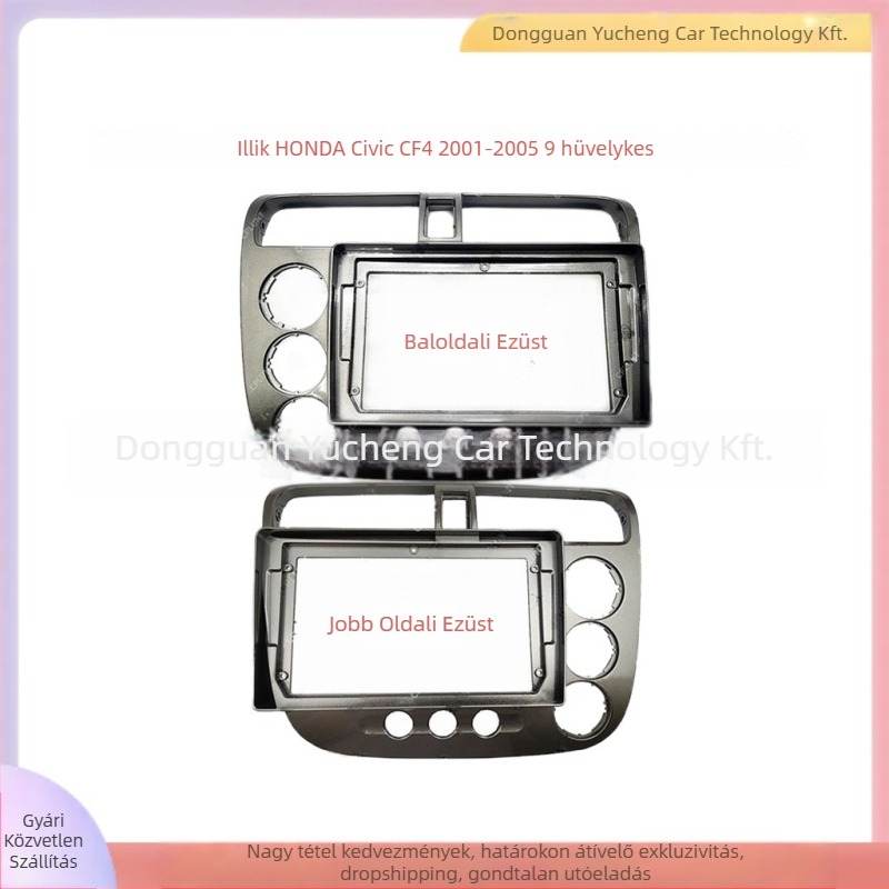Android navigációs keret Honda Civic CF4-hez (2001–2005) – ABS+PC, 1 kg, állítható keret