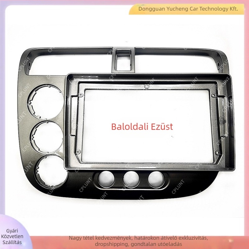 Android navigációs keret Honda Civic CF4-hez (2001–2005) – ABS+PC, 1 kg, állítható keret