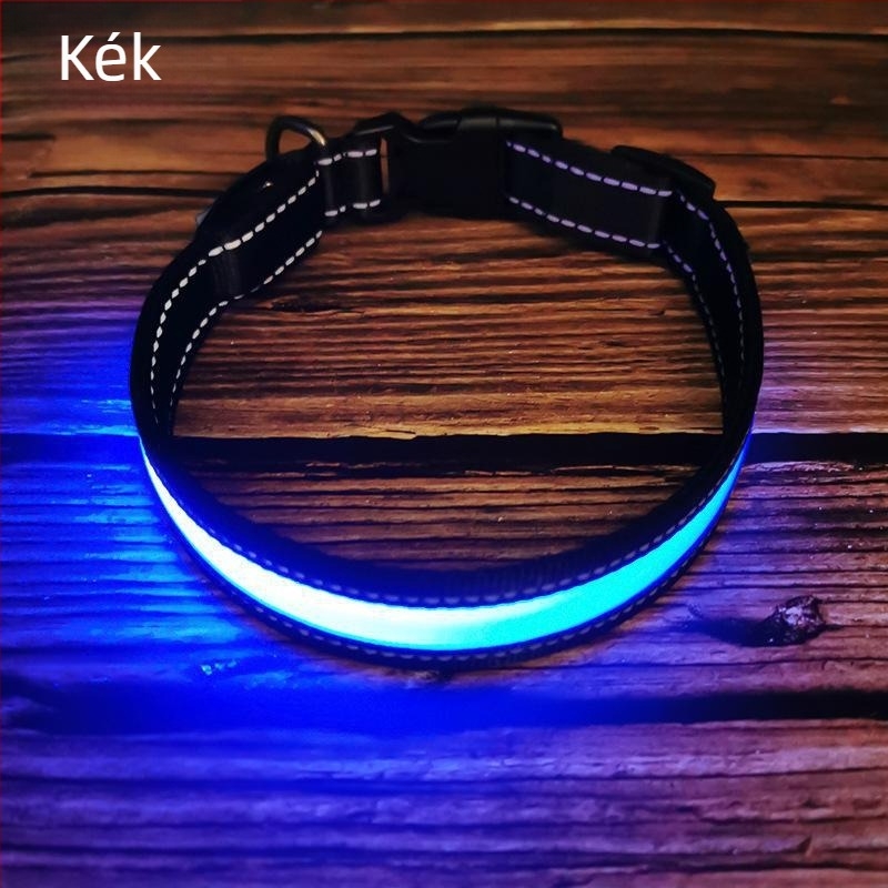 LED kutyanyakörv USB-töltésű, fényvisszaverő, villogó, vízálló