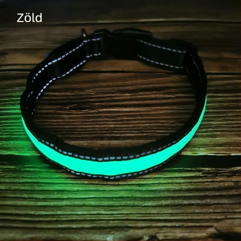LED kutyanyakörv USB-töltésű, fényvisszaverő, villogó, vízálló