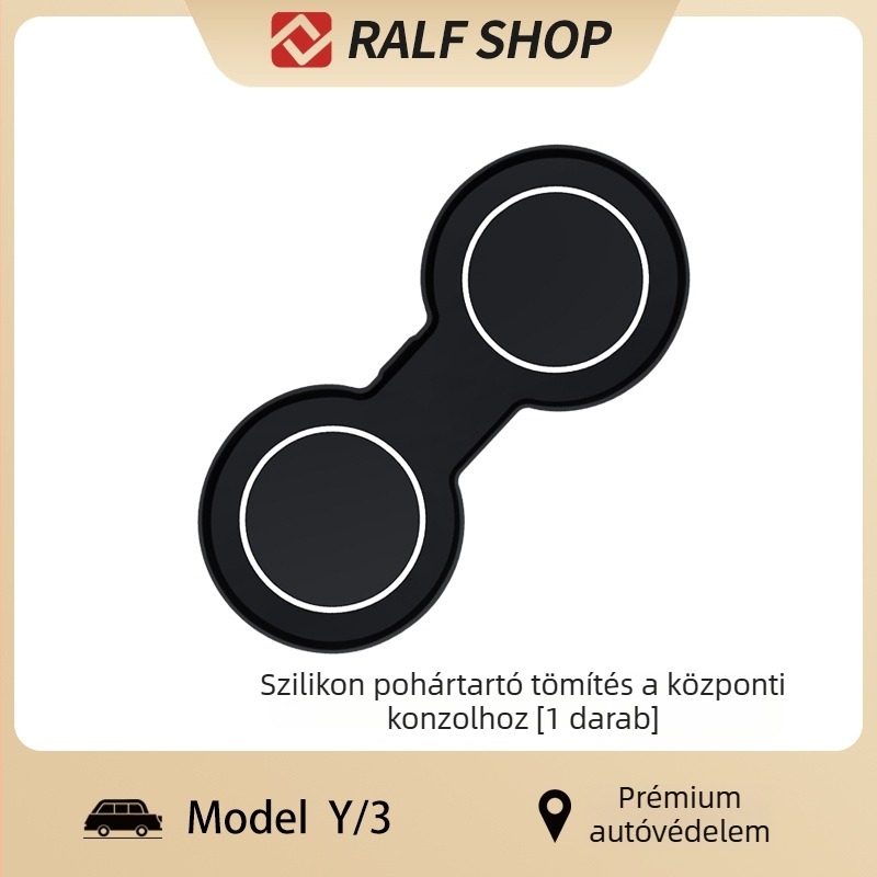 Szilikon központi konzolhoz pohártartóval és tároló rekesszel, csúszásmentes, Tesla Model 3/Y