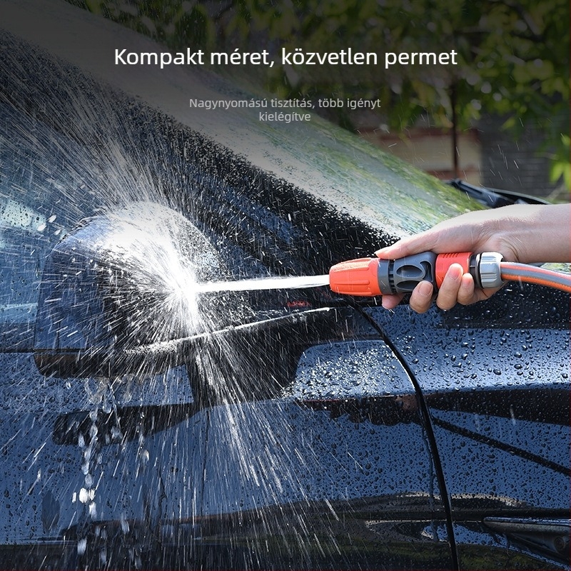 Magasnyomású autómosó pisztoly készlet kerti tömlőhöz – állítható permetezőfej, autó tisztítására és virágok öntözésére