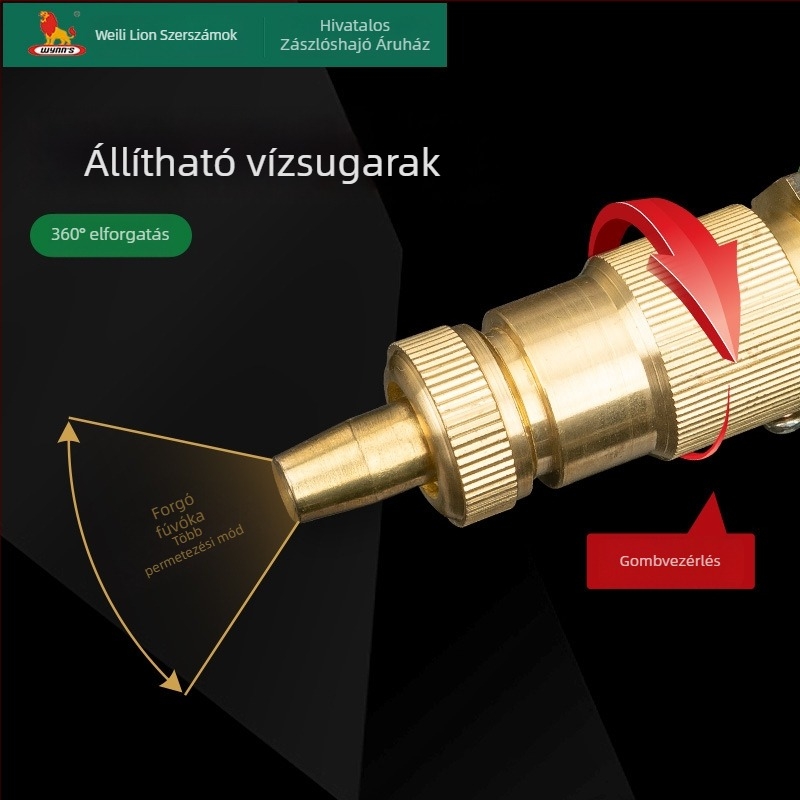 Power Lion vízpisztoly fej — magasnyomású tisztító eszköz autómosáshoz, kertbe öntözéshez és háztartási használathoz, többfunkciós permetező