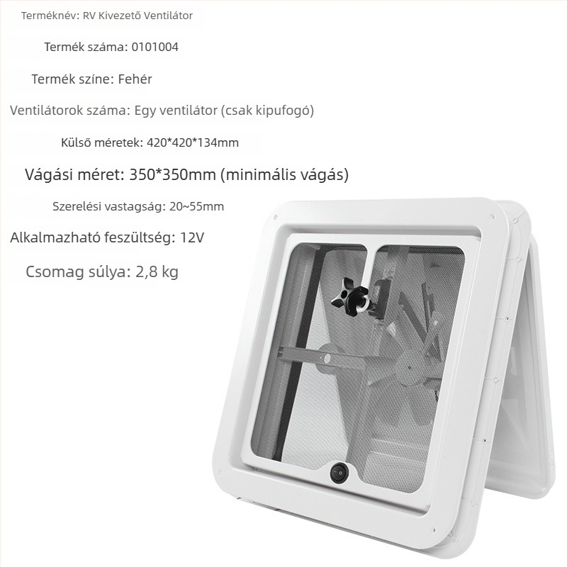 TYTXRV RV/Trailer szellőzőfedél motoros alapzattal – ABS, Modell 0, lakókocsikhoz és kempingezéshez