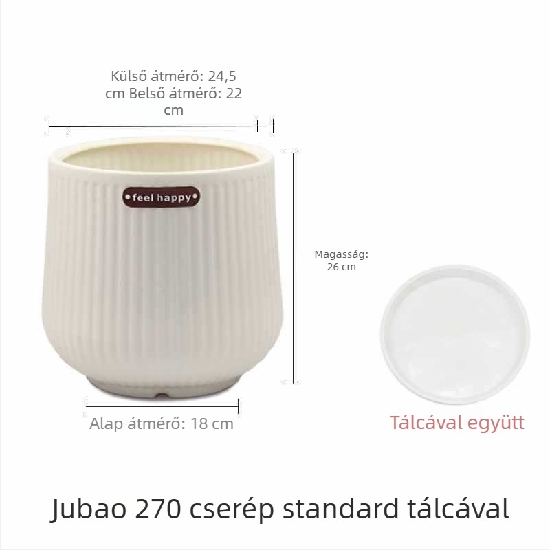 Nagy átmérőjű beltéri műanyag virágcserép, római stílus, vastított és megerősített, otthoni használatra a nappaliban