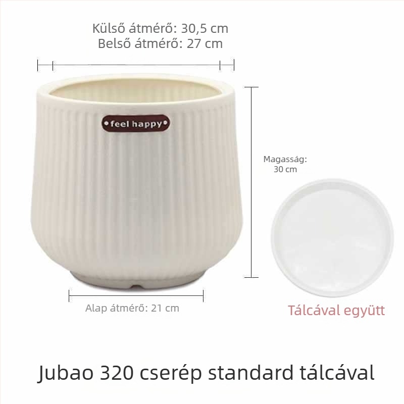 Nagy átmérőjű beltéri műanyag virágcserép, római stílus, vastított és megerősített, otthoni használatra a nappaliban