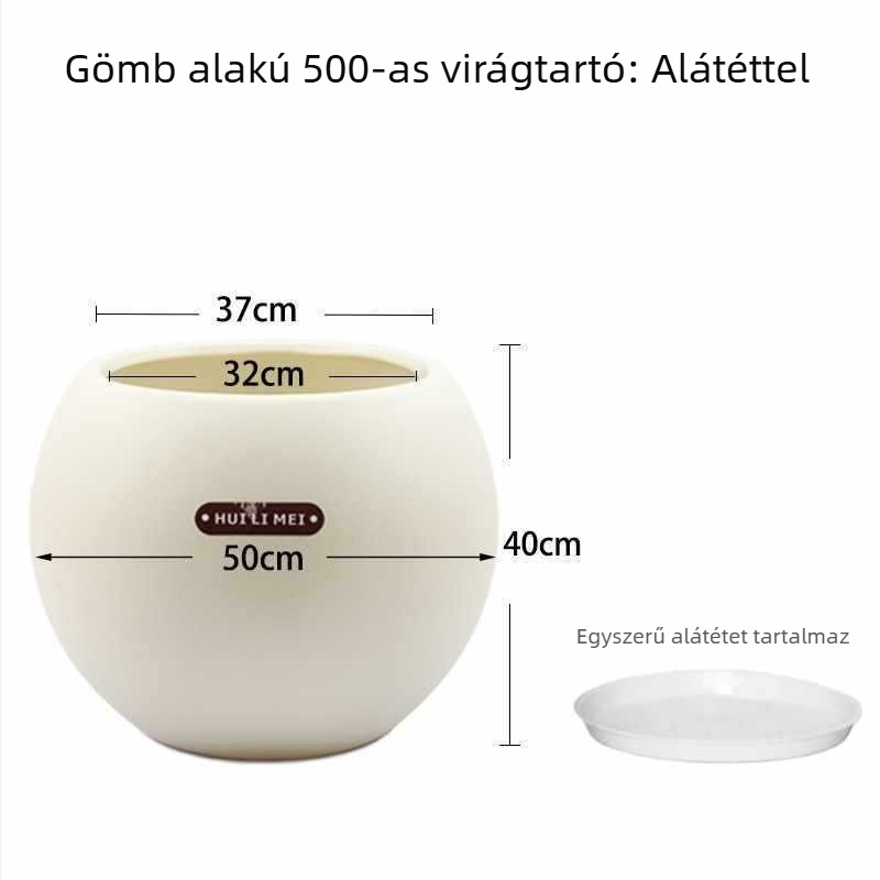 Nagy átmérőjű beltéri műanyag virágcserép, római stílus, vastított és megerősített, otthoni használatra a nappaliban