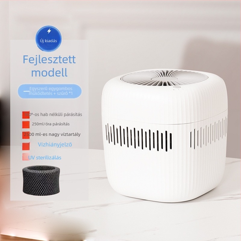 USB párásító fertőtlenítéssel otthoni használatra - Csendes 36-45 dB, 1 köd-kimenet, tartály 1.0-2.5 L