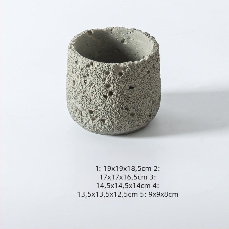 Nordic stílusú cement virágcserép beltéri használatra – tartós, légáteresztő, korrózióálló, asztali vagy padlóra helyezhető