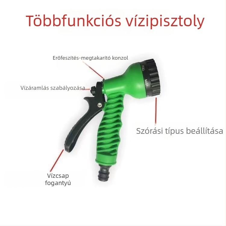 Többfunkciós autómosó pisztoly, kerti tömlő, teleszkópos tömlő és vízvezeték