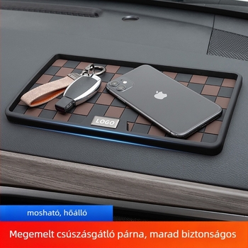 Szilikonból készült autós csúszásmentes alátét középkonzolhoz és telefontartóval, hőálló és napvédő