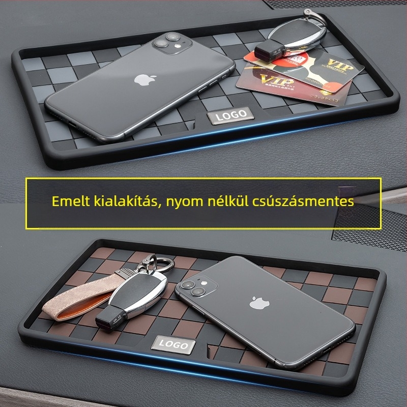 Szilikonból készült autós csúszásmentes alátét középkonzolhoz és telefontartóval, hőálló és napvédő