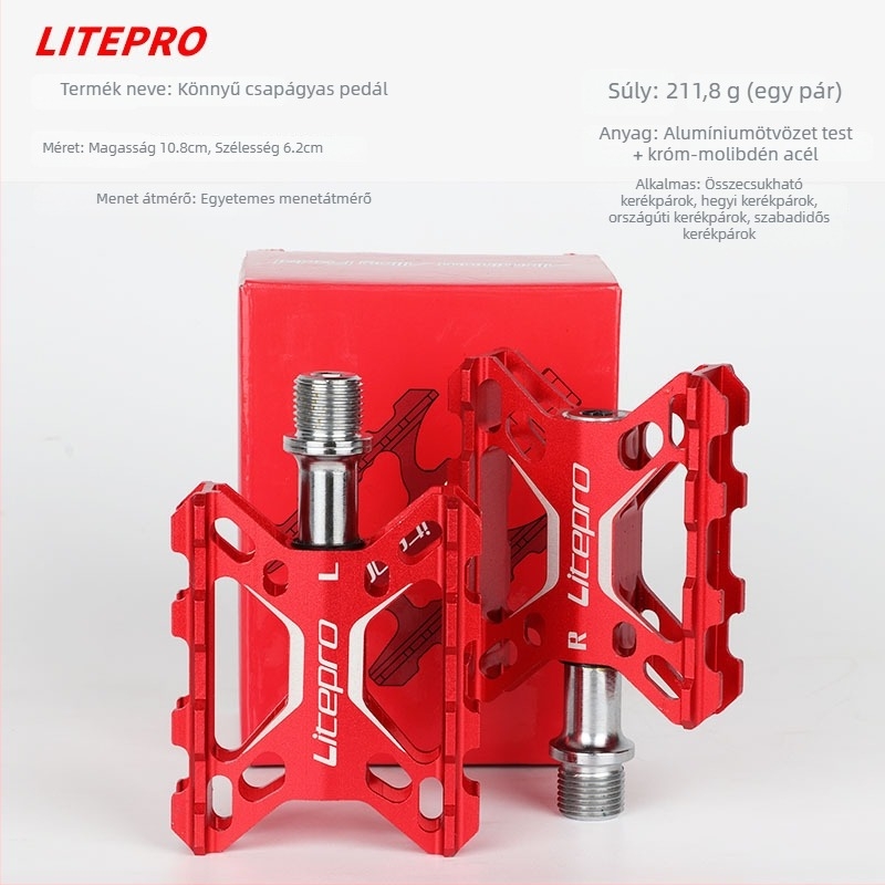 LITEPRO K5 ultrakönnyű alumínium pedál kettős csapágyakkal, összecsukható mountain és road kerékpárokhoz