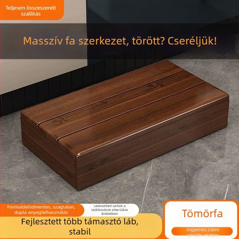 Fából készült gyerekeknek – ágy melletti lépőpad, csúszásmentes felület