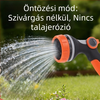 Kézben tartható, hüvelykujj-gombbal működtethető 10 funkciós magasnyomású vízpisztoly, kertben öntözéshez és autómosáshoz