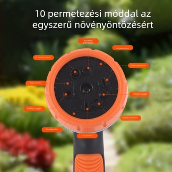Kézben tartható, hüvelykujj-gombbal működtethető 10 funkciós magasnyomású vízpisztoly, kertben öntözéshez és autómosáshoz