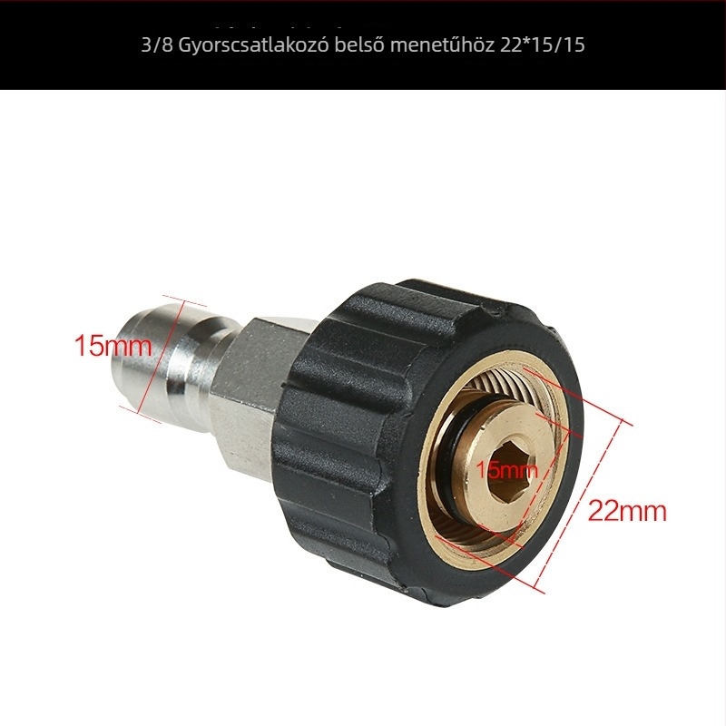 Nagy nyomású mosó kiegészítők: 3/8 gyorscsatlakozó autómosó pisztoly adapter, M22×1.5 kimenet