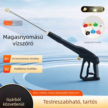 Magasnyomású autómosó vízpisztoly – multifunkciós, állítható fej, rézcsúcs, mérnöki műanyag markolat, permetezési távolság 10 m, víznyomás 4350, alkalmas autómosásra és kert öntözésére