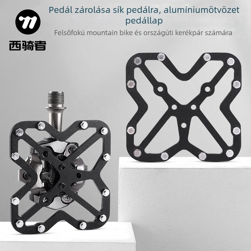 Clipless→flat pedál átalakító pedállemez kerékpárhoz, alumínium ötvözet, modell 0802111-112, West biking