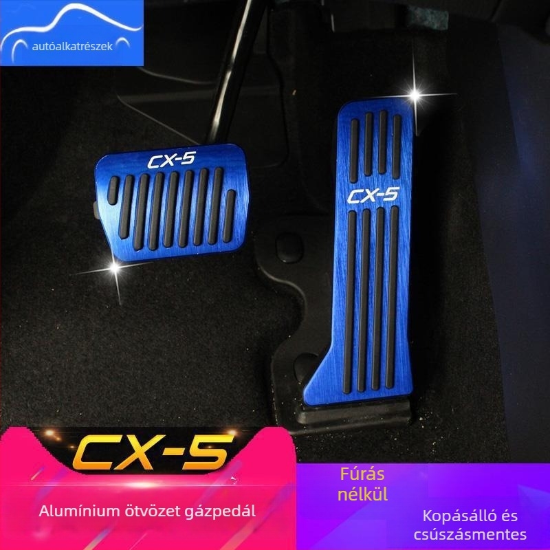 Mazda CX-5 fék- és gázpedál, alumíniumötvözet, 2017–2024 modellhez, automata váltóval